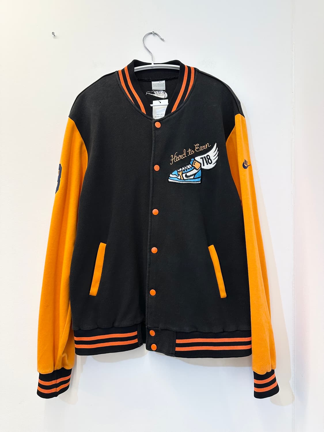 L) 나이키 오렌지 블랙 배색 코튼 블루종 상품이미지1