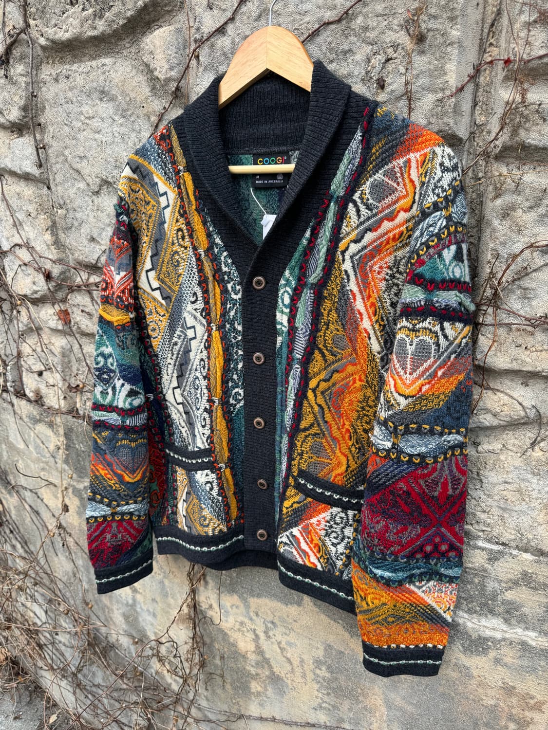 Coogi 쿠기 빈티지 케이블 핸드 니트 가디건 m 상품이미지3