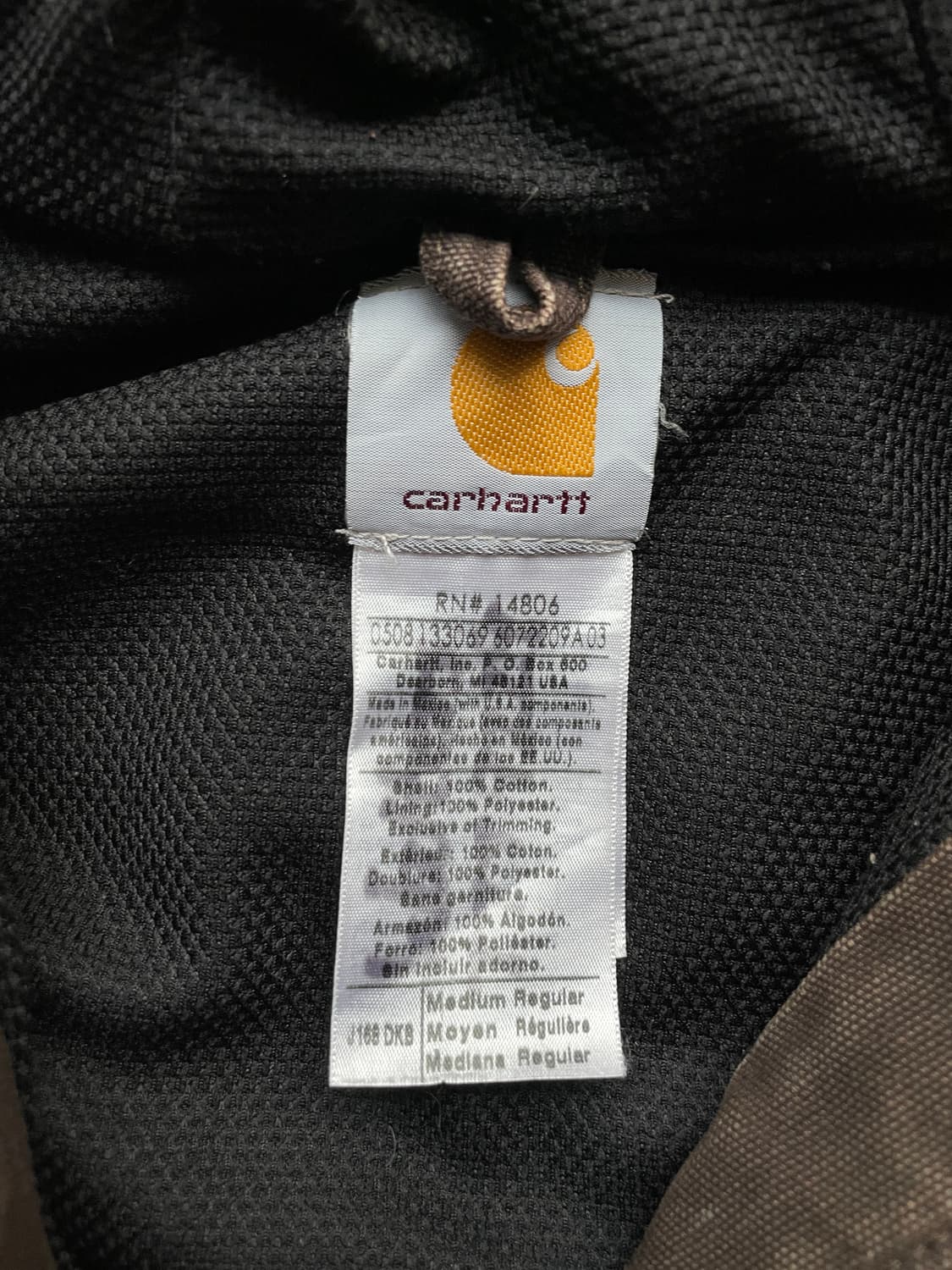 칼하트 J168 DKB 다크브라운 액티브 자켓 샌드스톤 상품이미지4