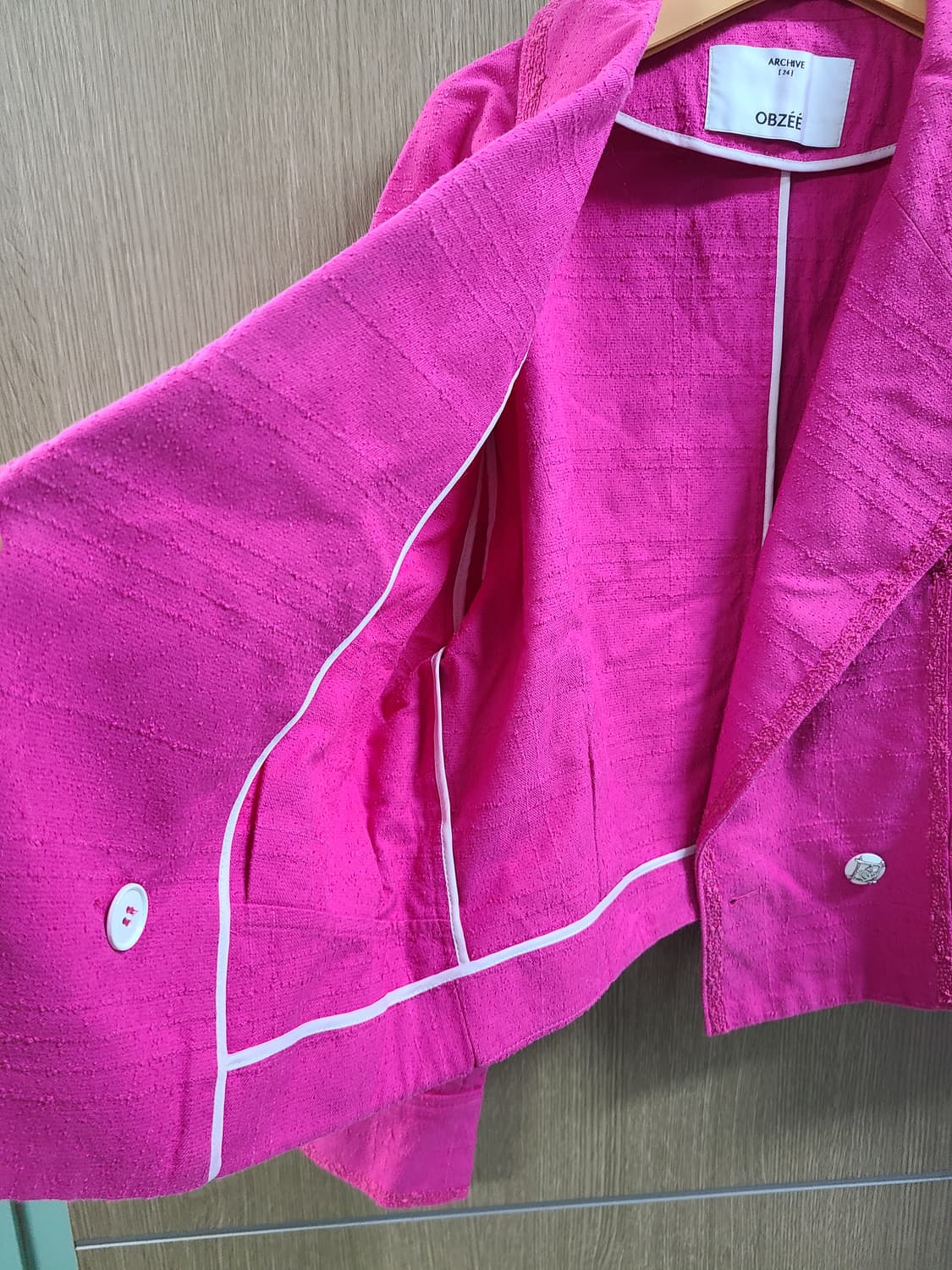 오브제 핑크 크롭 자켓 상품이미지7