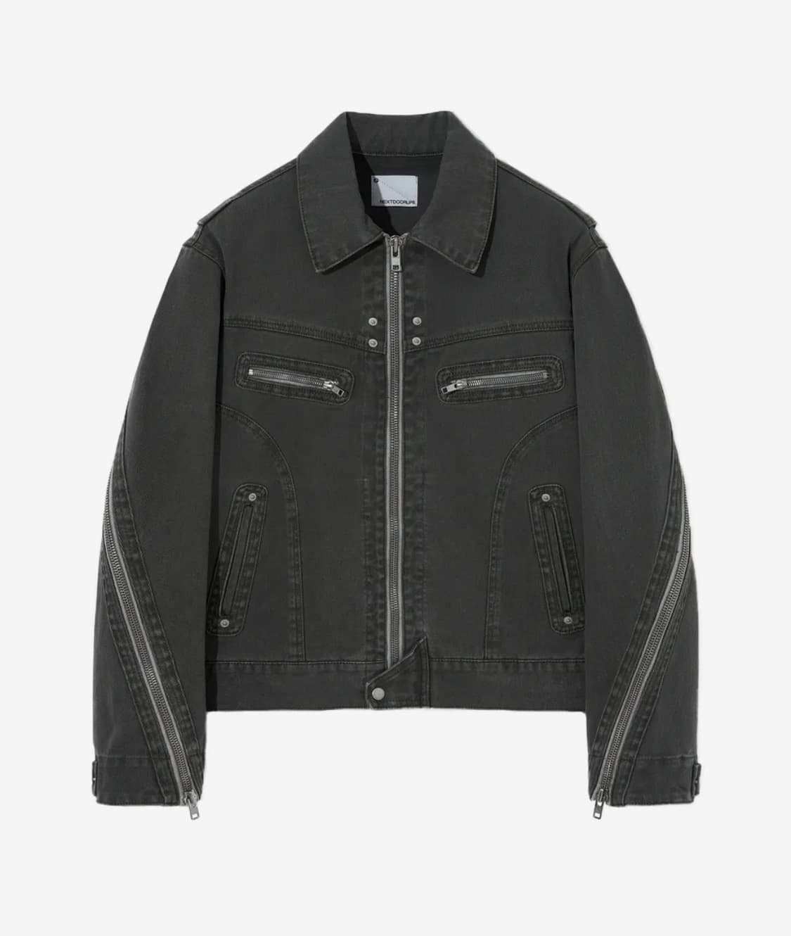 ZIPPER TRUCKER JACKET GARMENT DYEING KHA 상품이미지1