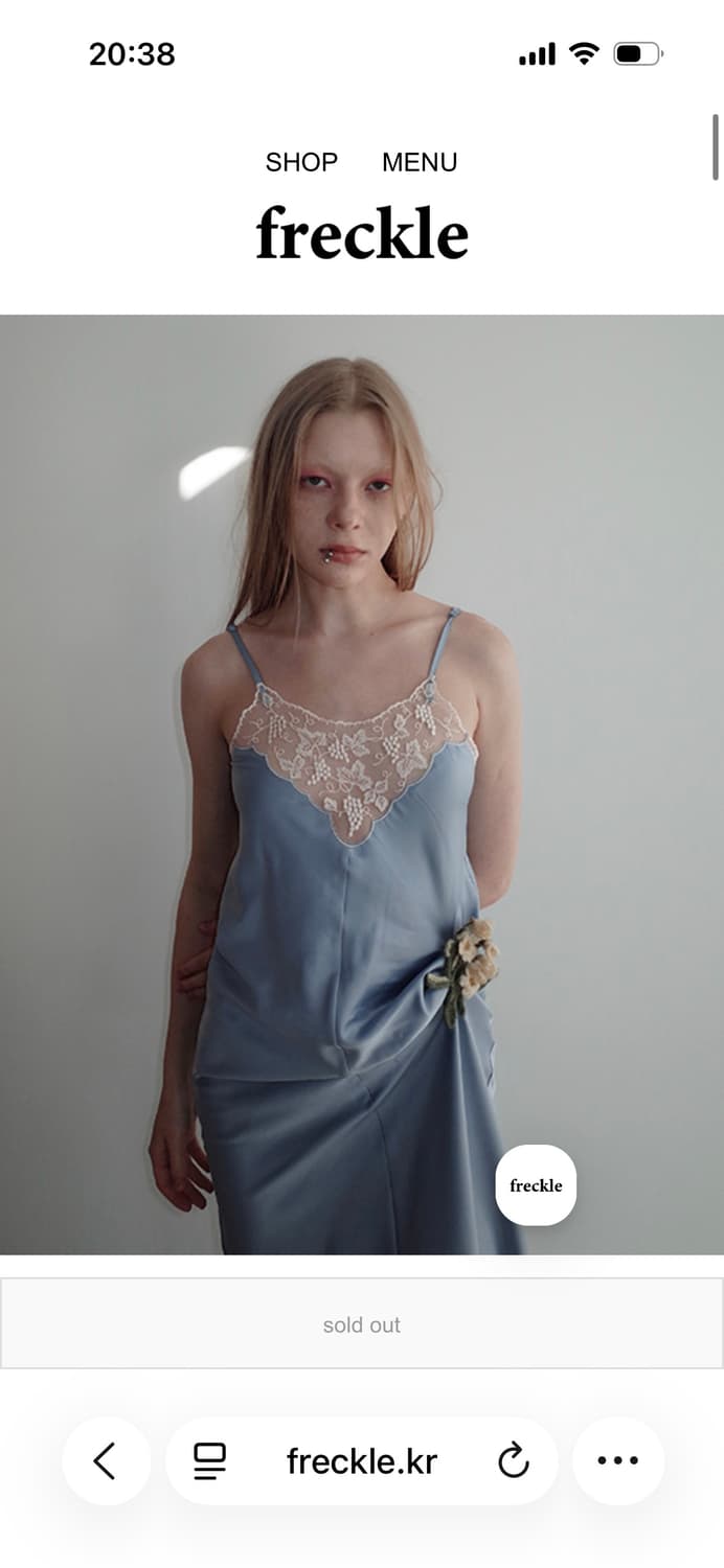 프레클 lace needle point dress blue 상품이미지1