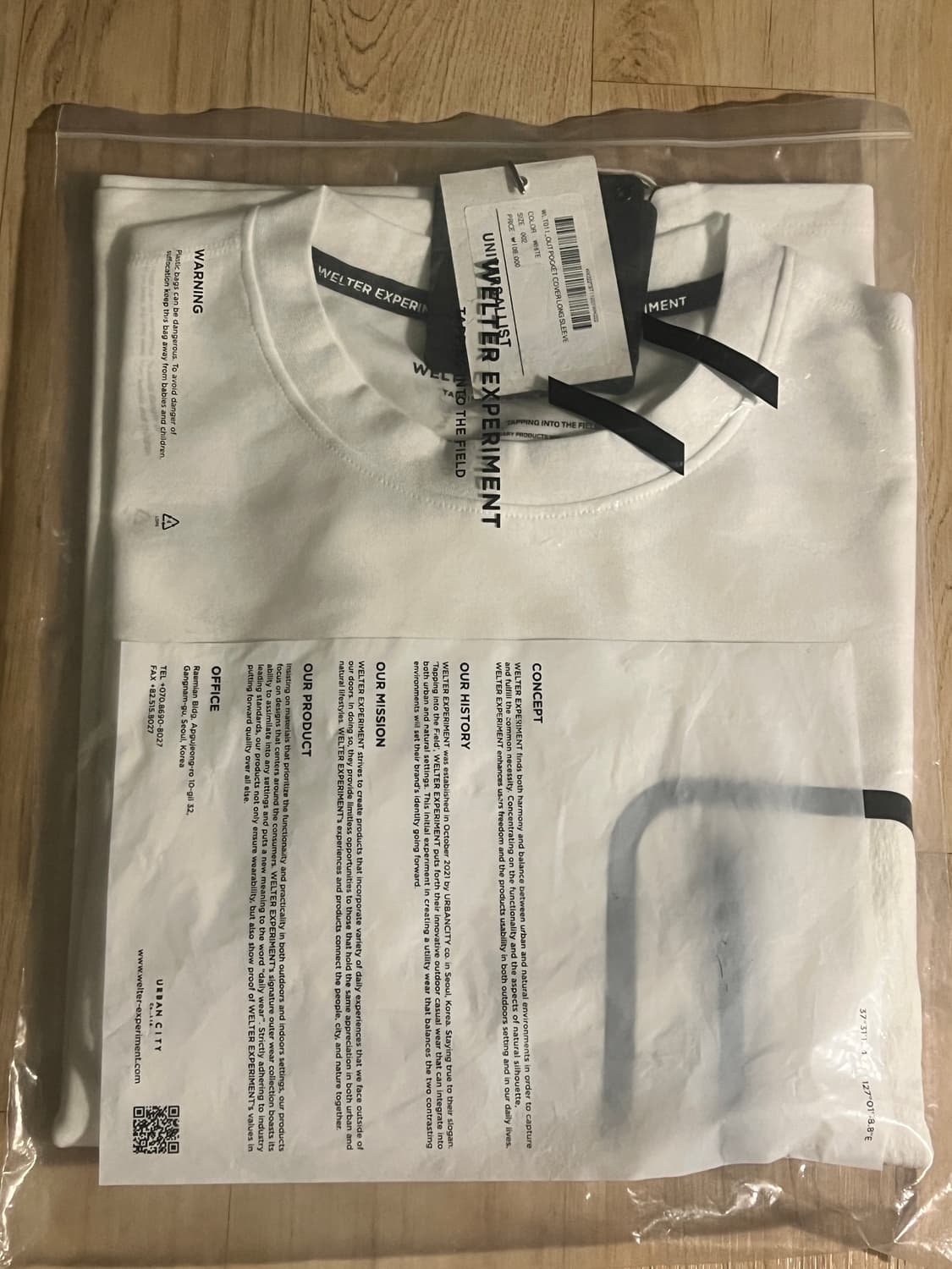 웰터익스페리먼트 아웃포켓 롱슬리브 화이트 L사이즈 상품이미지3