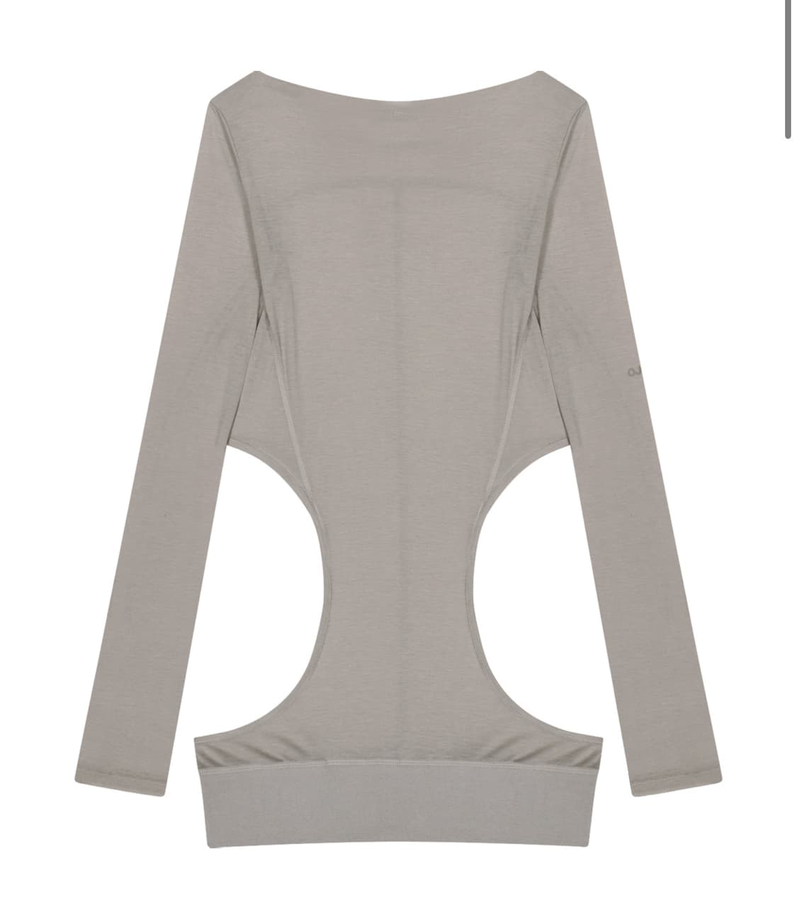 오호스 Curved Cut Layered Tee Warm Grey  상품이미지1