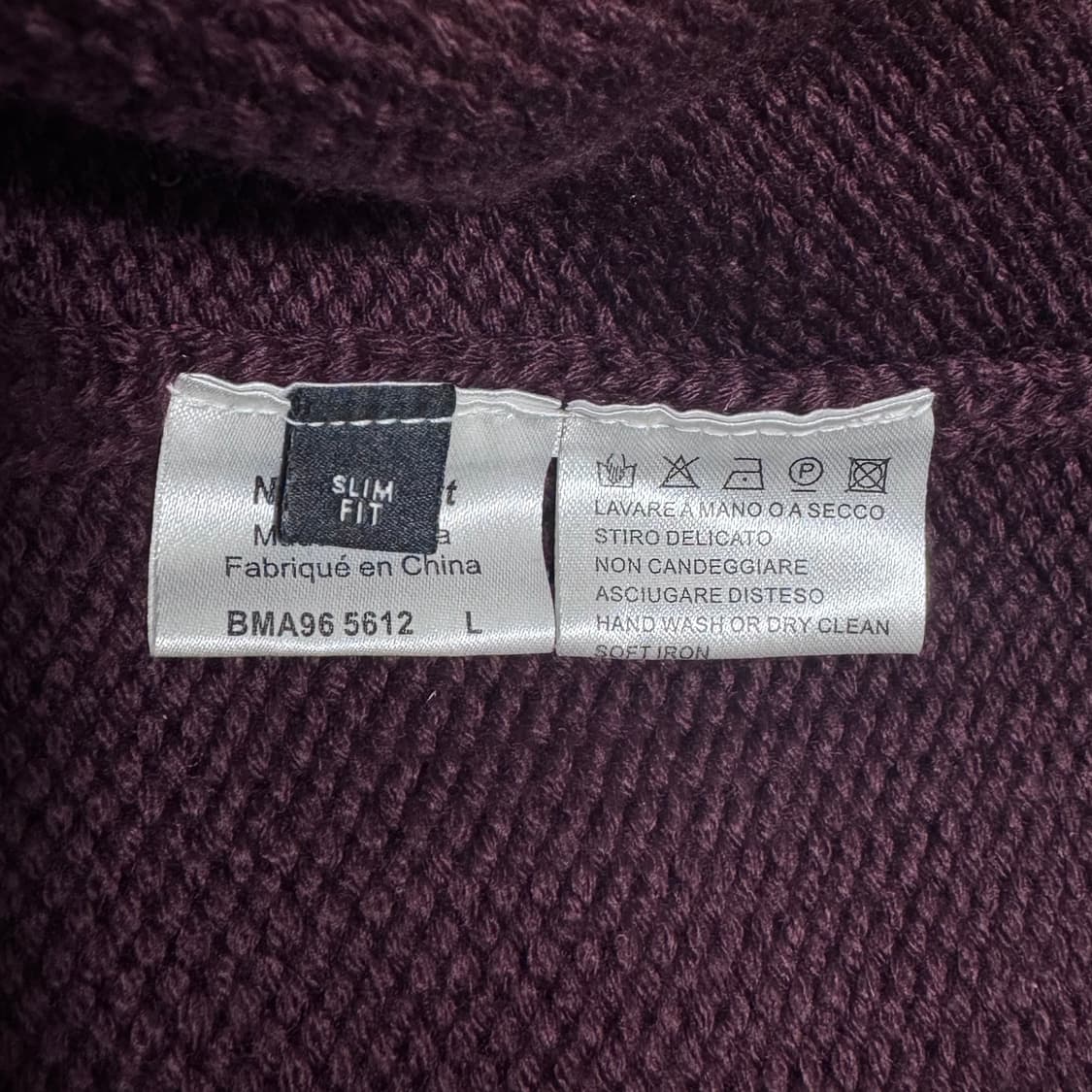 닐바렛 텍스처 헤비 니트 버건디 L 상품이미지4