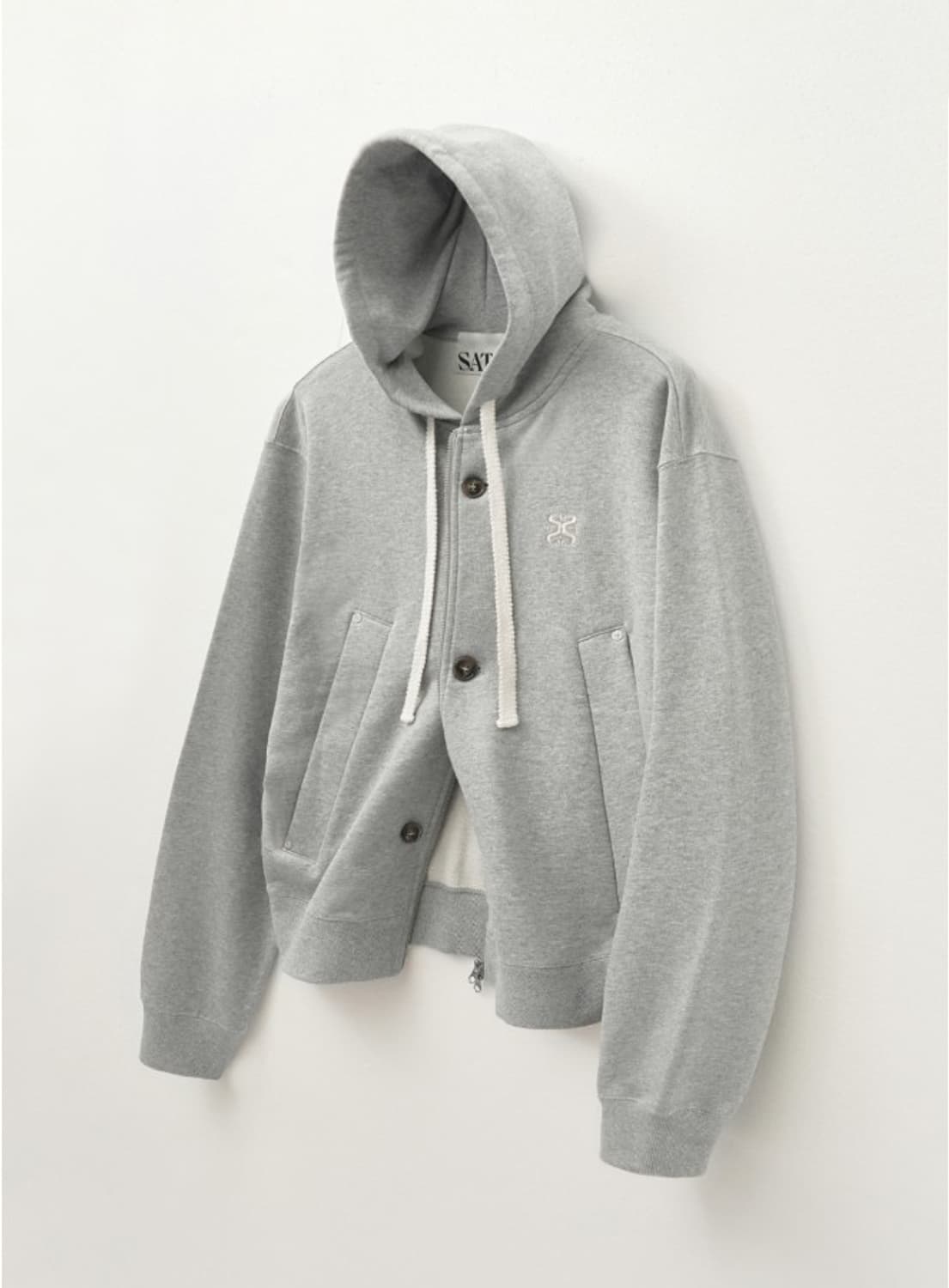[XL] SATUR 세터 테오 코튼 올데이 후드집업 멜란지 그레이  상품이미지10