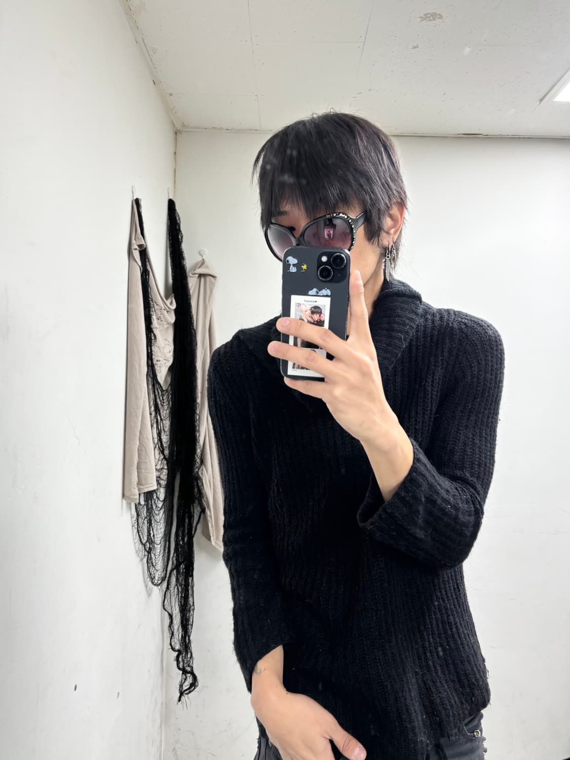 High Neck Layered Knit Sleeve 상품이미지2