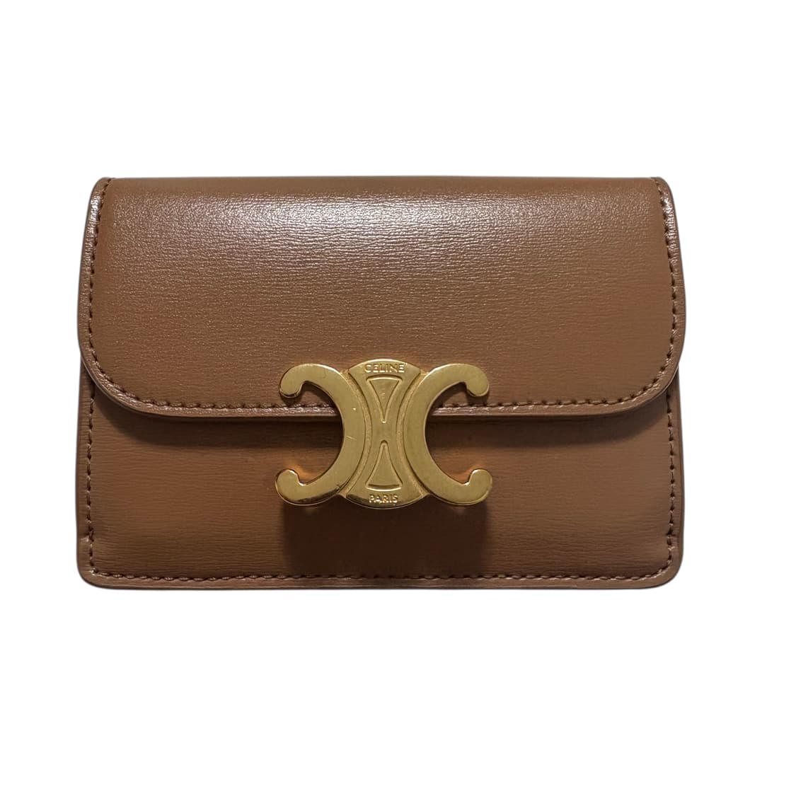 [정품] CELINE 셀린느 트리오페 카프스킨 카드지갑 (Brown/Go 상품이미지1