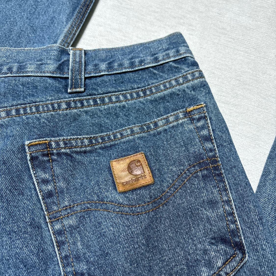 칼하트 #14806 가죽탭 데님팬츠 상품이미지5