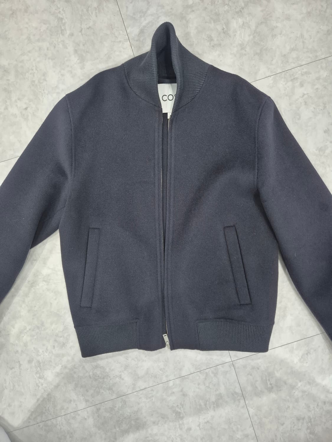 [S] COS 스플릿 울 보머 재킷 네이비 상품이미지3