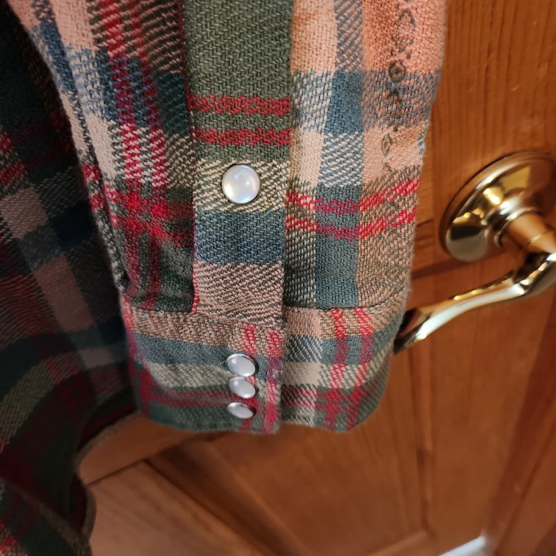 RRL 더블알엘 체크 플란넬 웨스턴 셔츠 세이지/핑크 상품이미지4