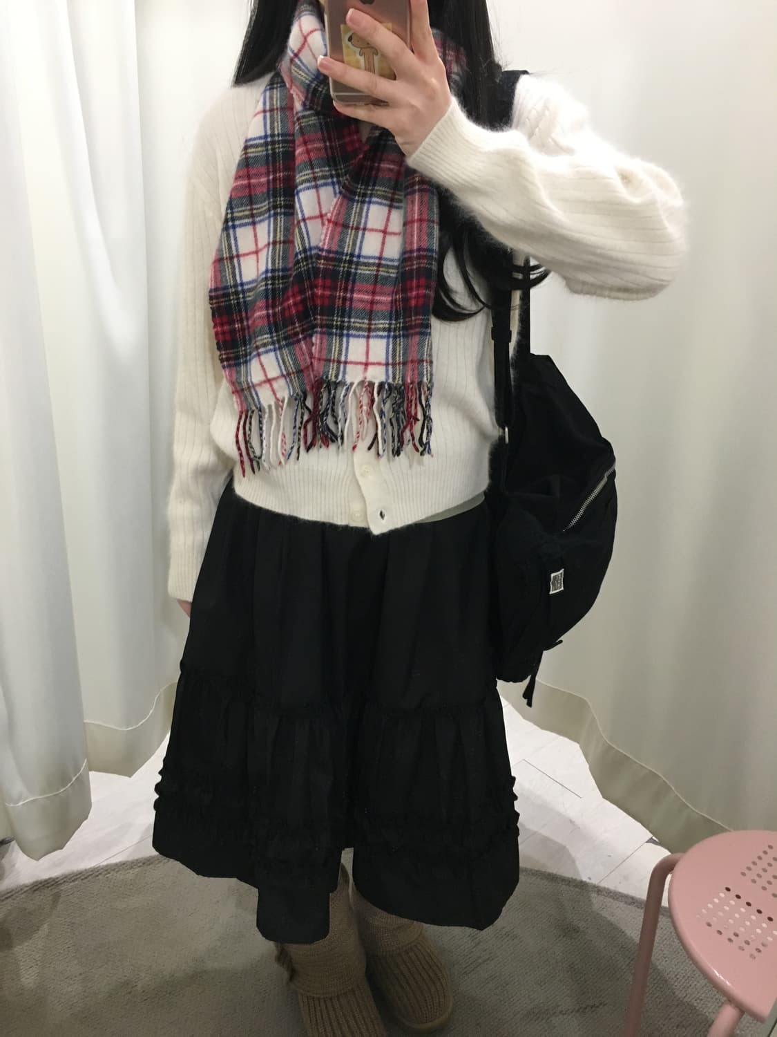 christmas soft check muffler 상품이미지2