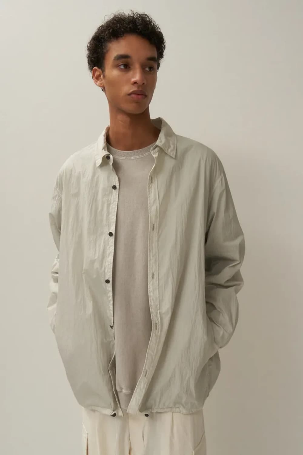 ATON hand dyed nylon shirt jacket 2사이즈 상품이미지1