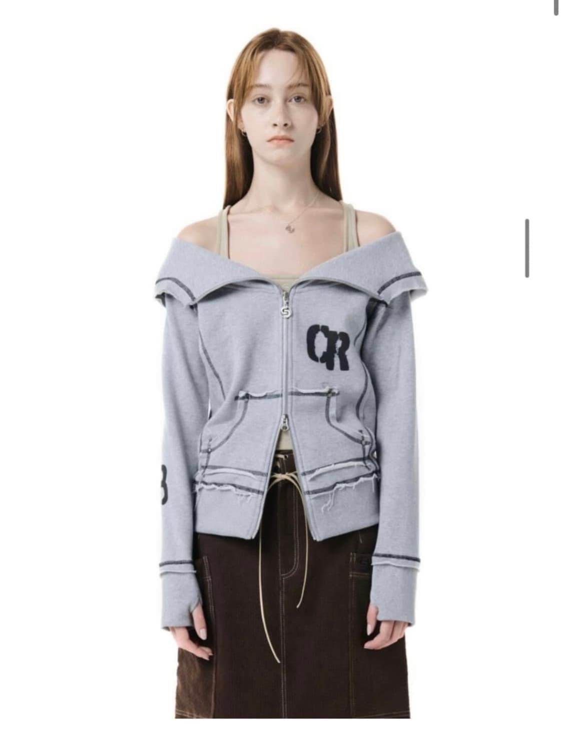 세릭 오프숄더 후드집업 상품이미지1