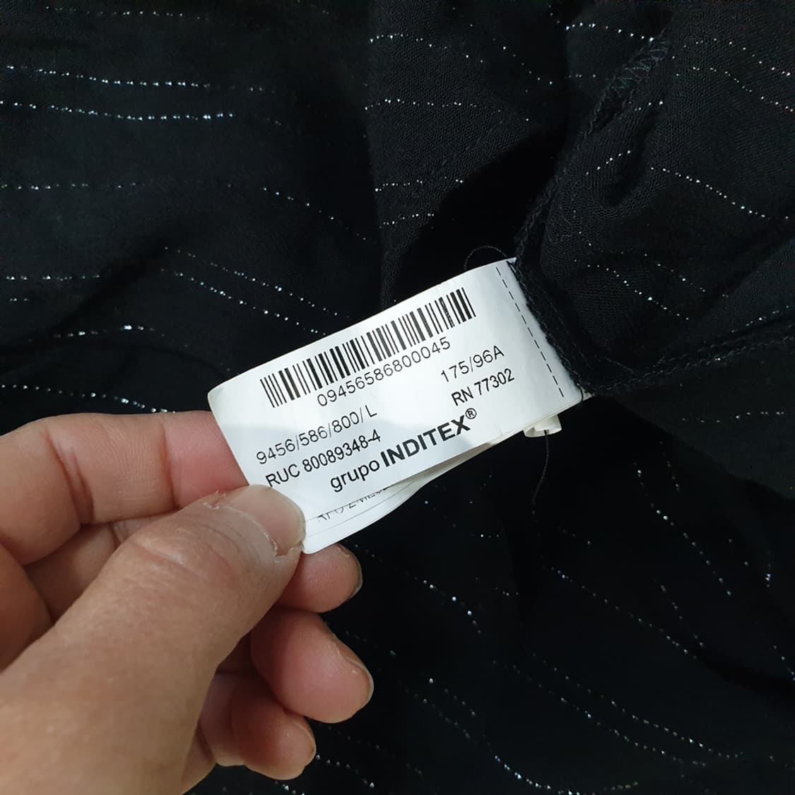 자라 메탈릭 얀 스트라이프 셔츠 L 상품이미지5