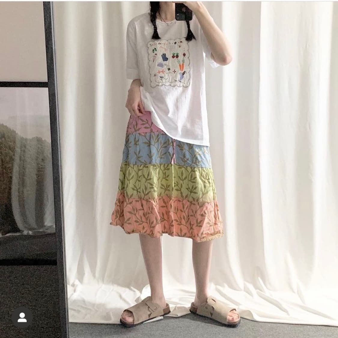 colorful midi skirt 패치 스커트 상품이미지1