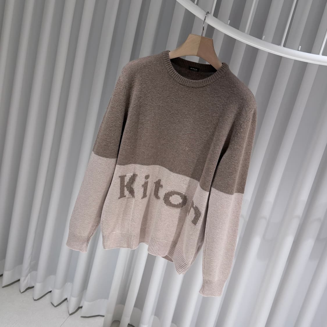 (A+/L) / 키톤 로고 퓨어 캐시미어 크루넥 니트 스웨터 상품이미지2