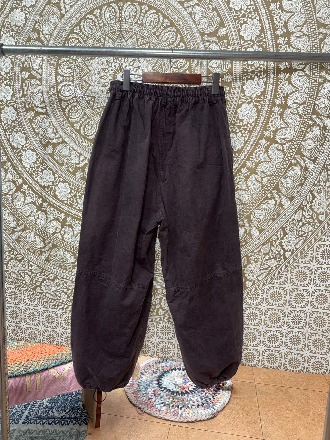 Otherfit 빈티지 퍼플 피그먼트 밴딩 핀턱 벌룬팬츠  상품이미지5