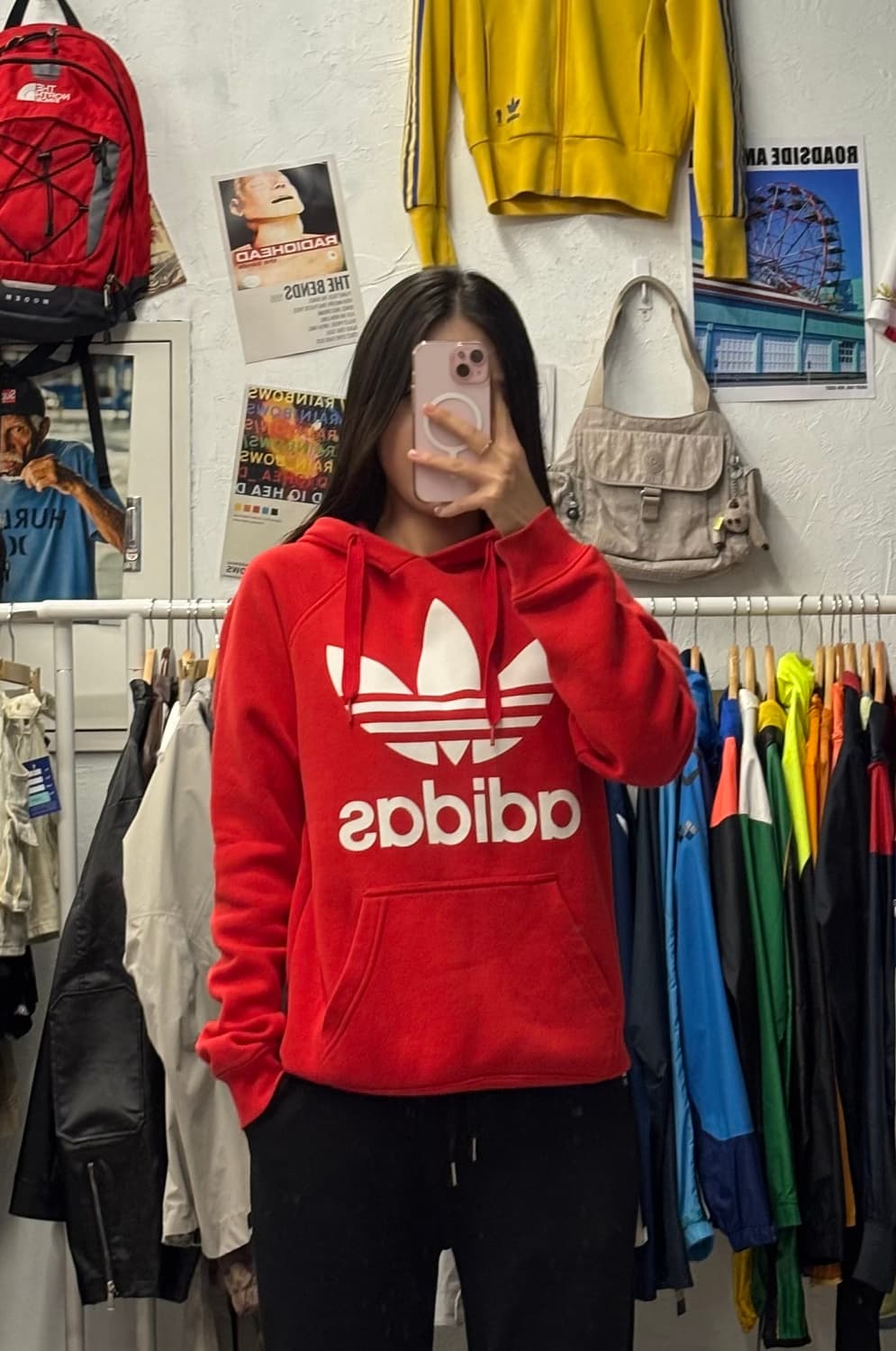 아디다스 오리지널 빅 로고 레드 후드티 S 추천 상품이미지1