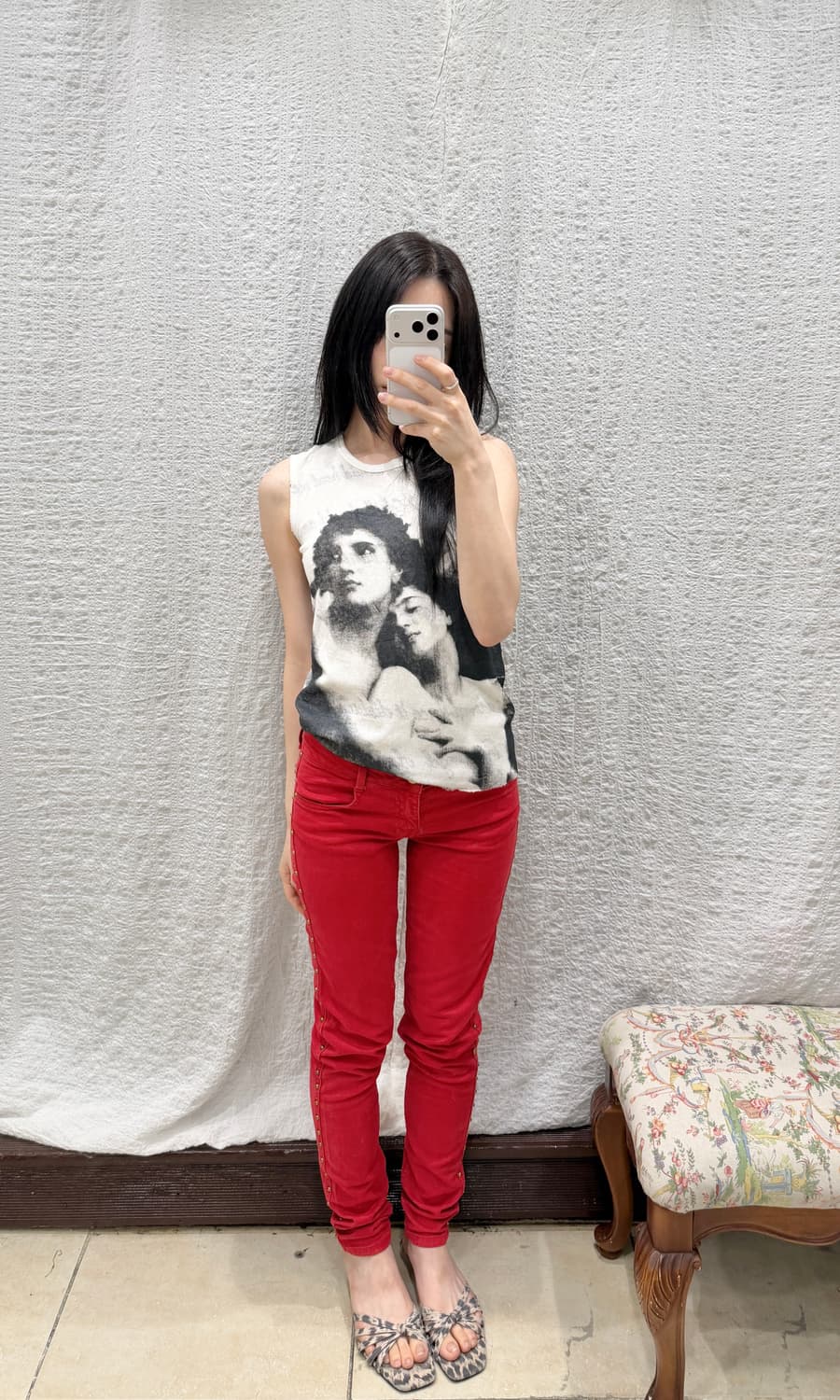 Printing white sleeveless 상품이미지5