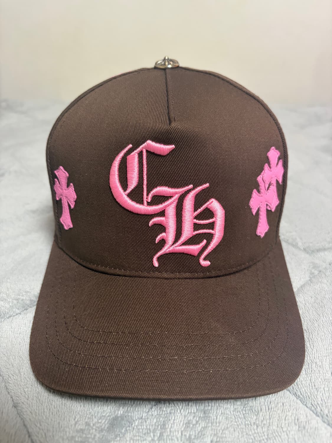 크롬하츠 브라운 핑크 크로스패치 베이스볼캡 모자 상품이미지3
