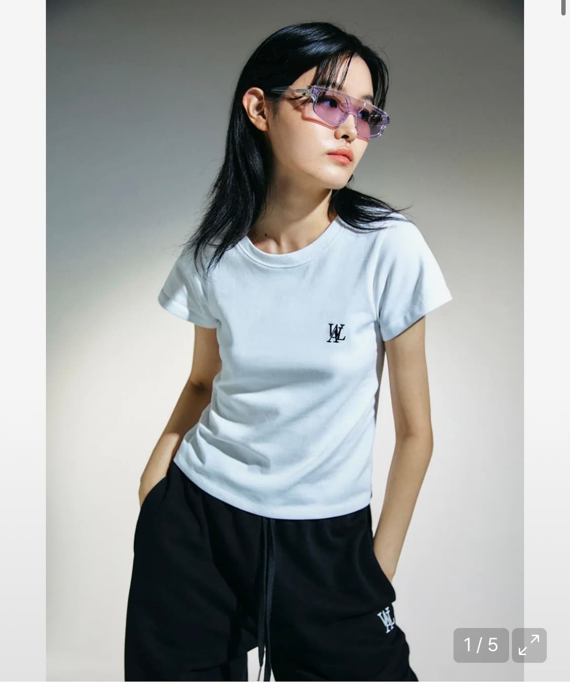 우알롱 시그니처 슬림반팔티 상품이미지1