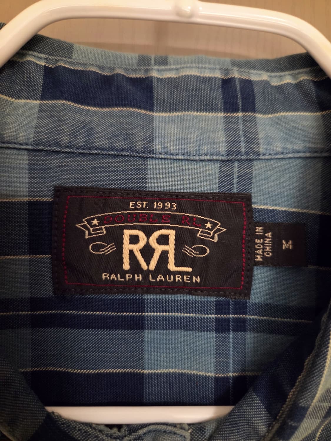 RRL 더블알엘 블루 체크 패턴 셔츠 M 새제품 상품이미지3