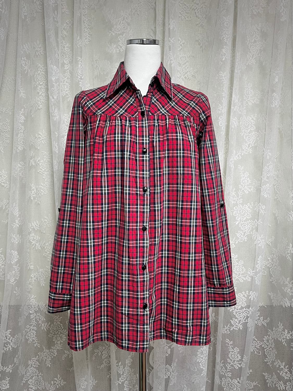 M) 세실맥비 타탄체크 셔츠 레드 상품이미지1
