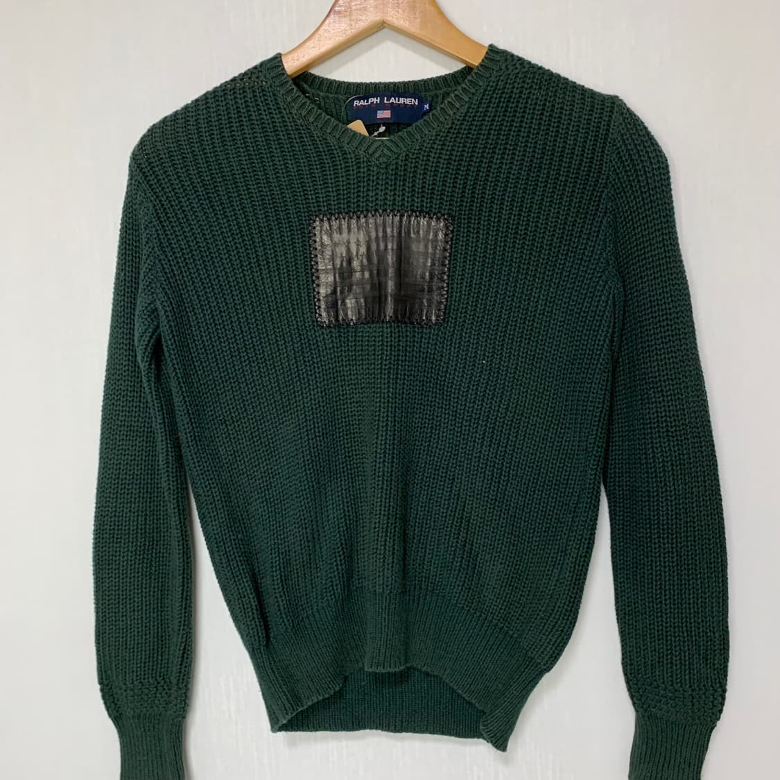 폴로 스포츠 랄프로렌 그린 니트 패치 포인트 빈티지 스웨터 여성 M 상품이미지2