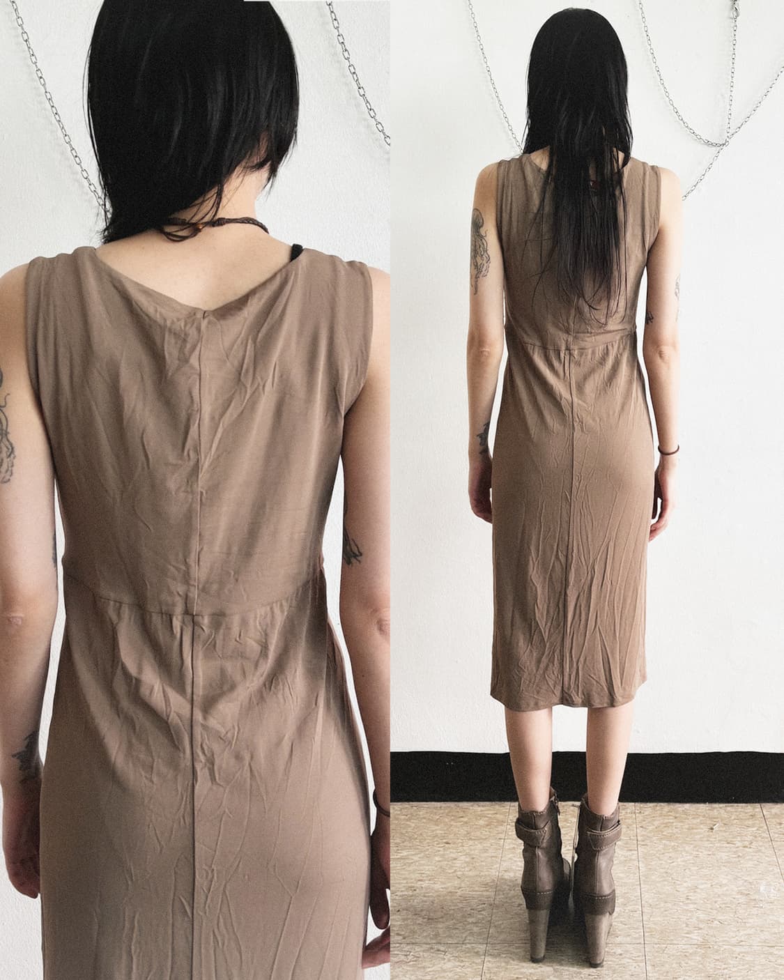 막스마라 드레이프 딥넥 비스코스 원피스 상품이미지2