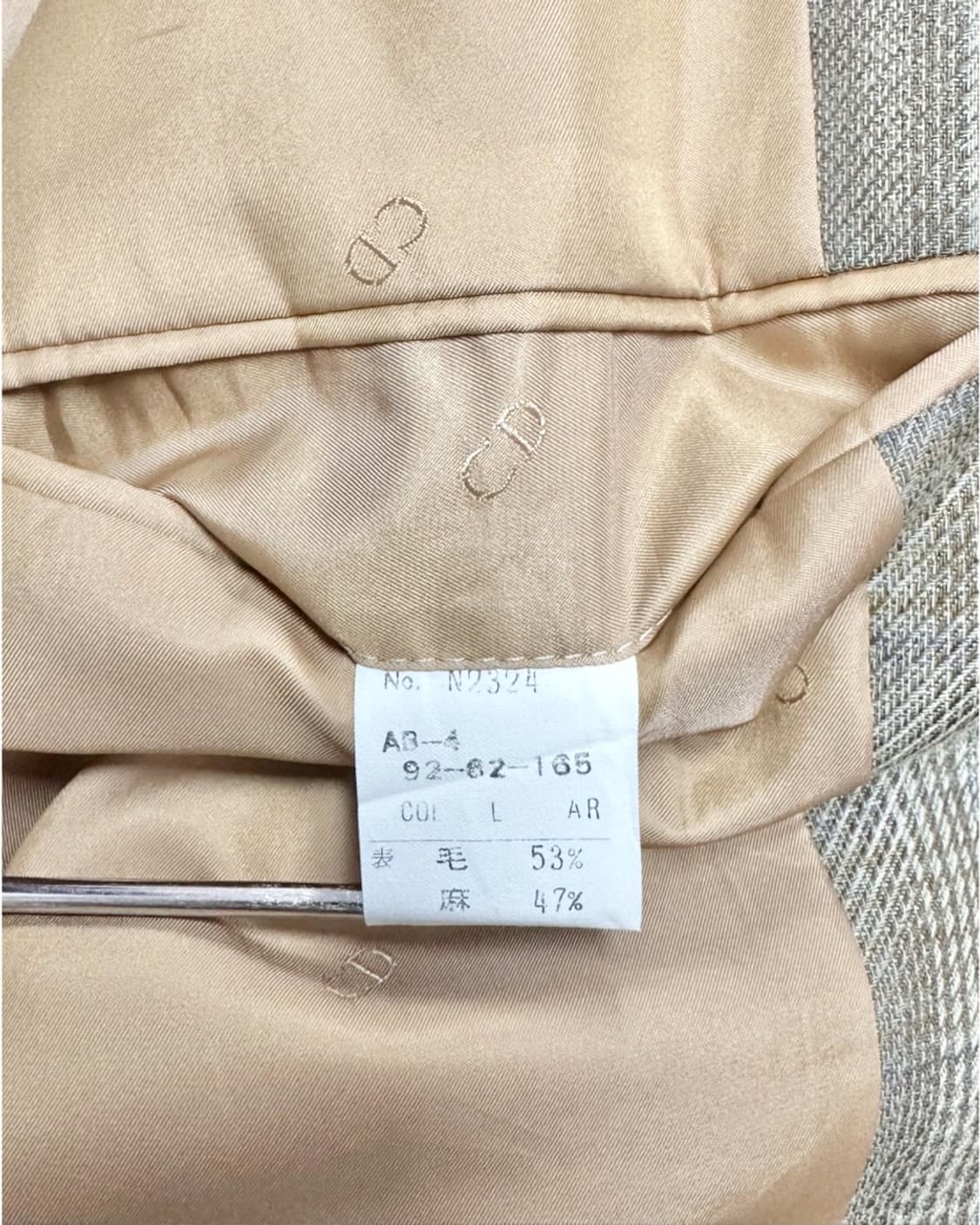 크리스찬디올 울/리넨 체크자켓 상품이미지4