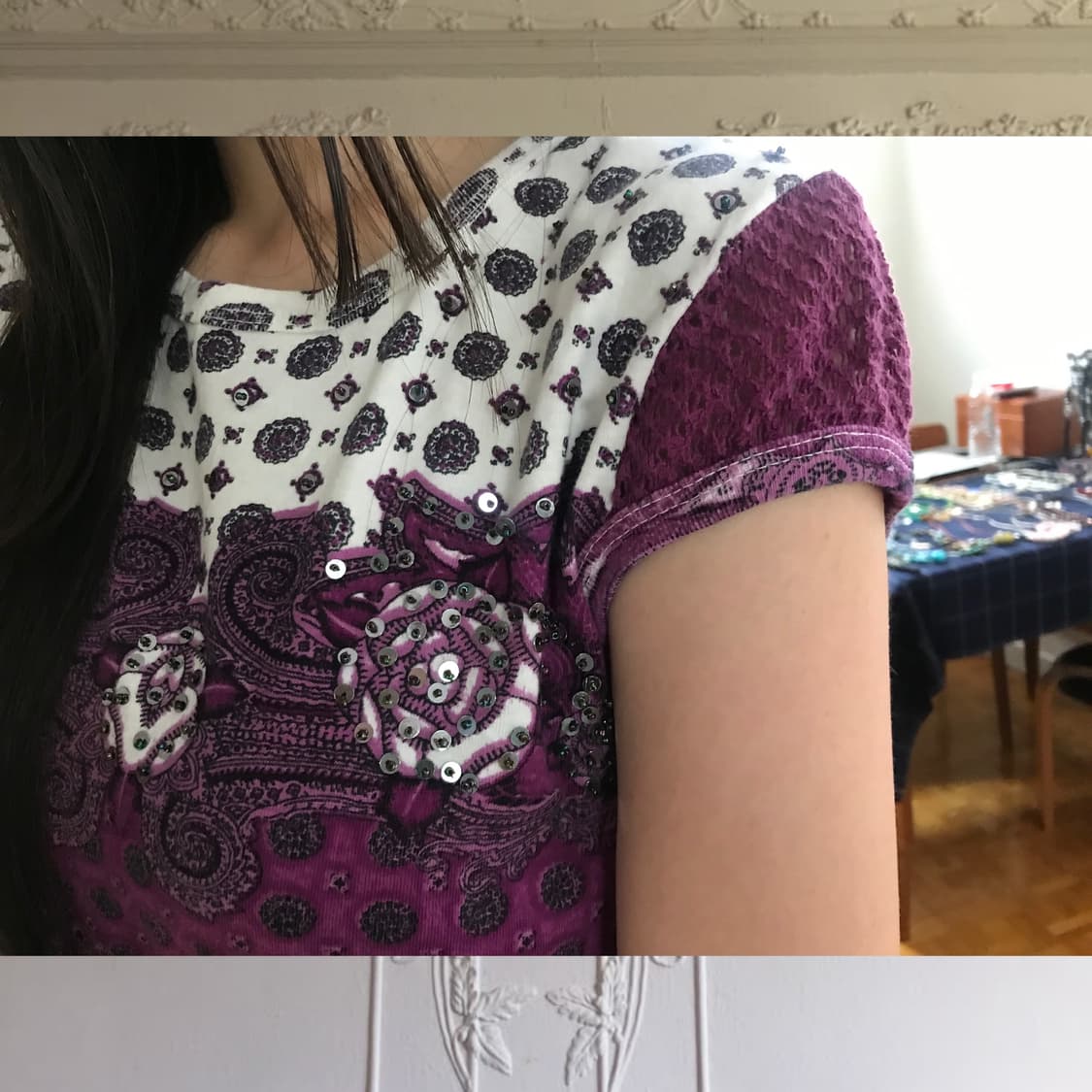 vintage pattern top 상품이미지2