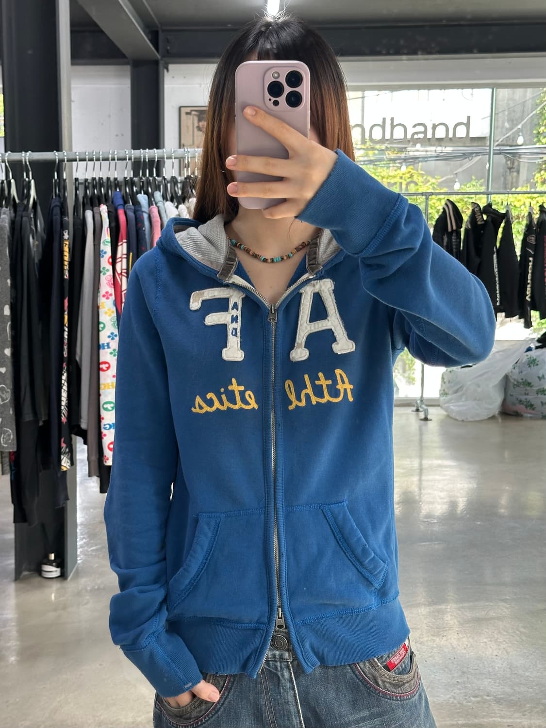아베크롬비 데미지 투웨이 후드집업 블루 상품이미지1