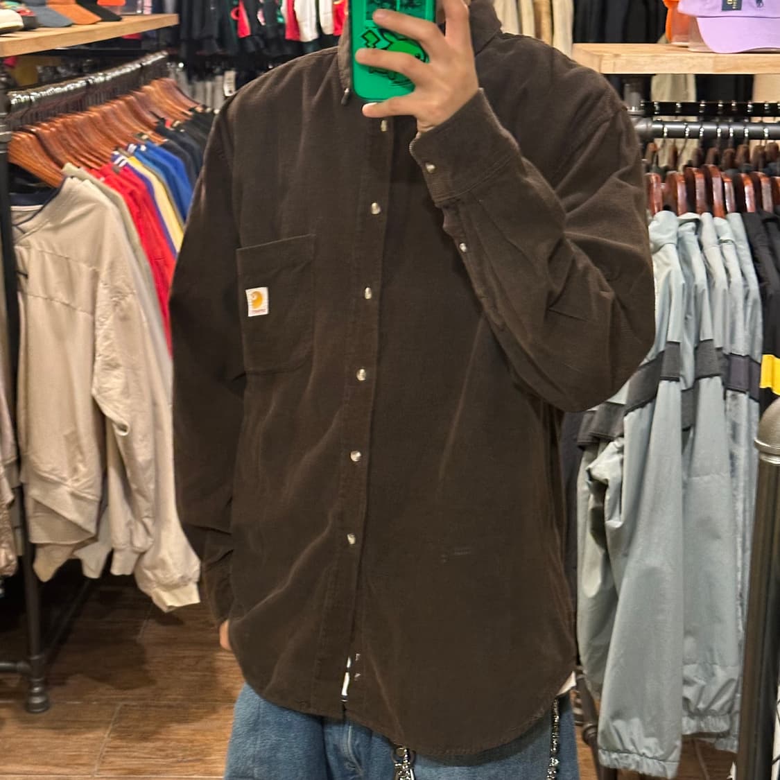 칼하트 코듀로이 긴팔셔츠 브라운 상품이미지3