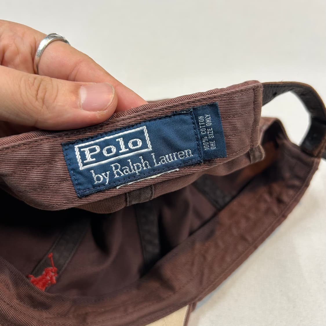 폴로 랄프로렌 다크 브라운 볼캡 모자 가죽스트랩 정품 상품이미지9