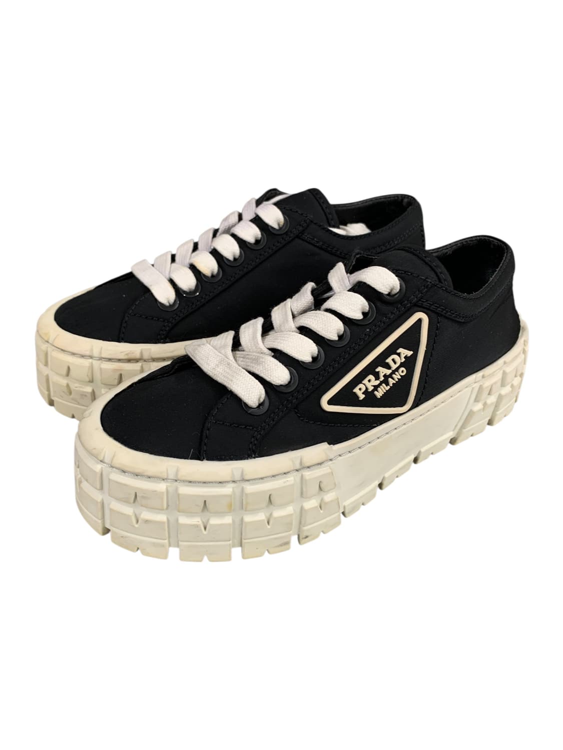 프라다 더블 휠 스니커즈 블랙 화이트 35(225) (Gr-3336) 상품이미지5