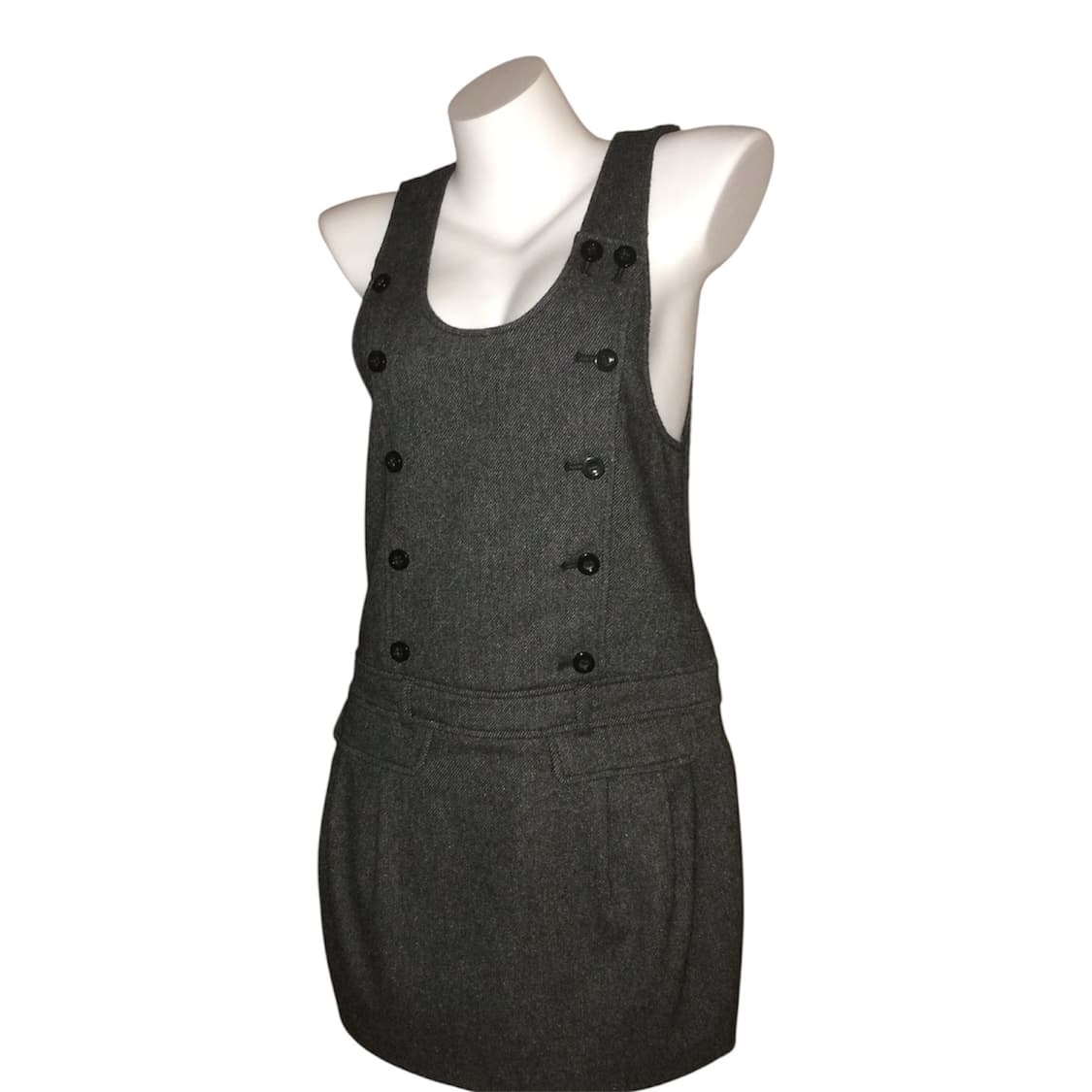 더블 버튼 울 점퍼 스커트 원피스 상품이미지1