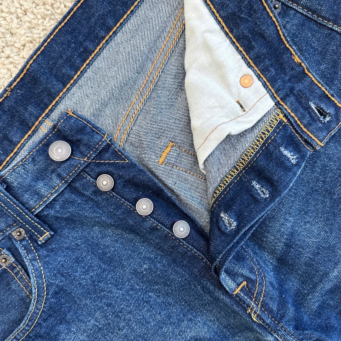 [32x30] 리바이스 501 버튼플라이 블루 데님 상품이미지3