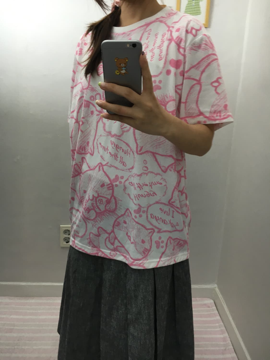 네코부치상 핑크 티셔츠 상품이미지10