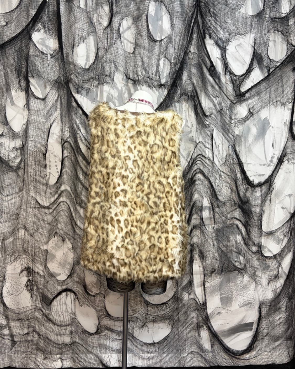 JPN Leopard Layered Fur vest  상품이미지3