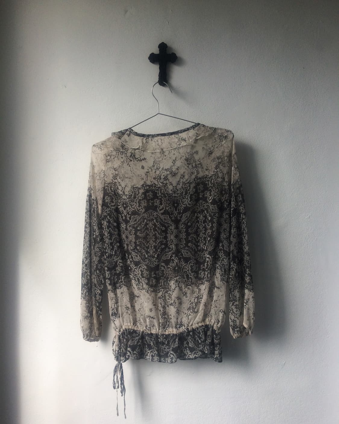 Pattern point ruffle top 상품이미지3