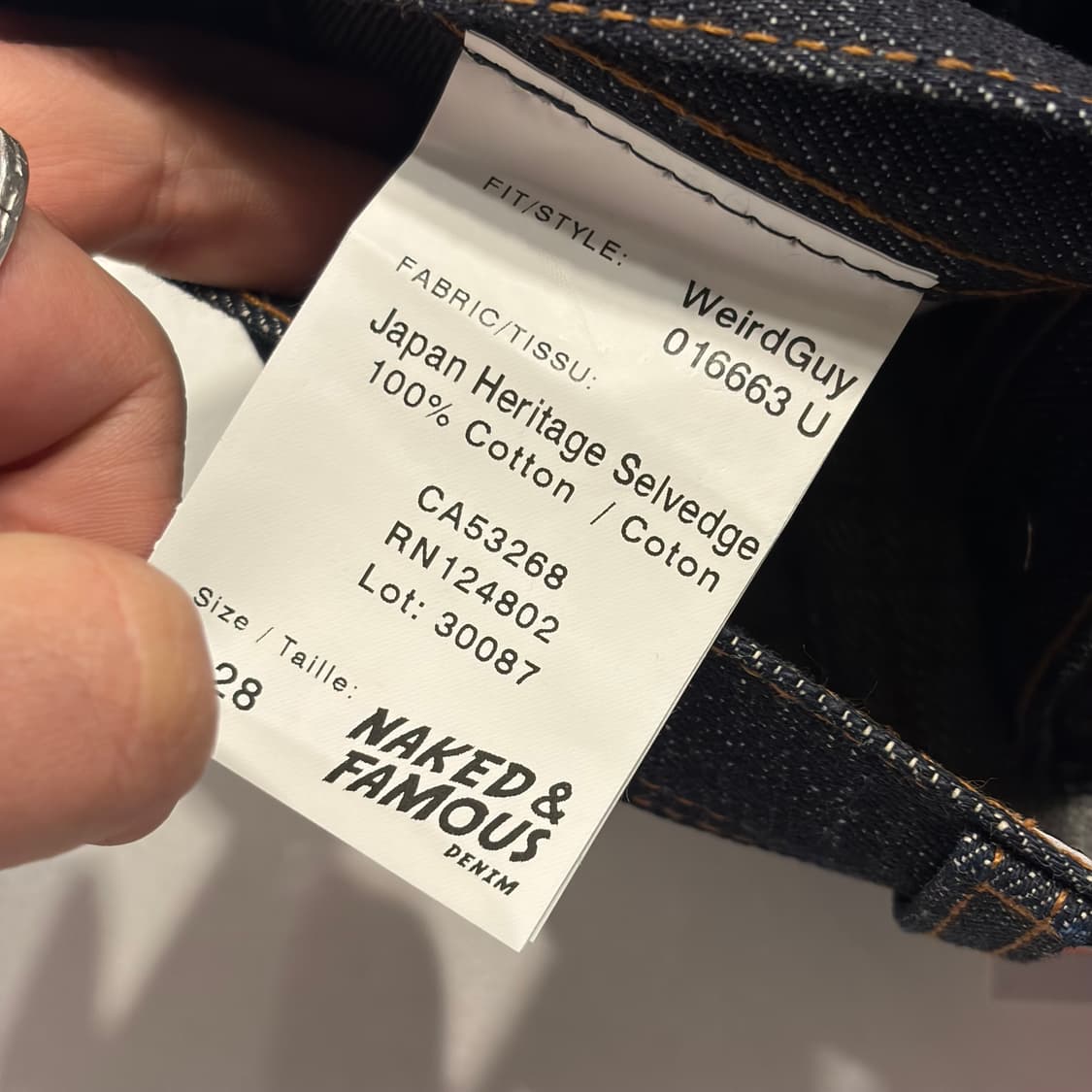 [28] 네이키드 앤 페이머스 헤리티지 셀비지 데님 진청 팬츠 D588 상품이미지8