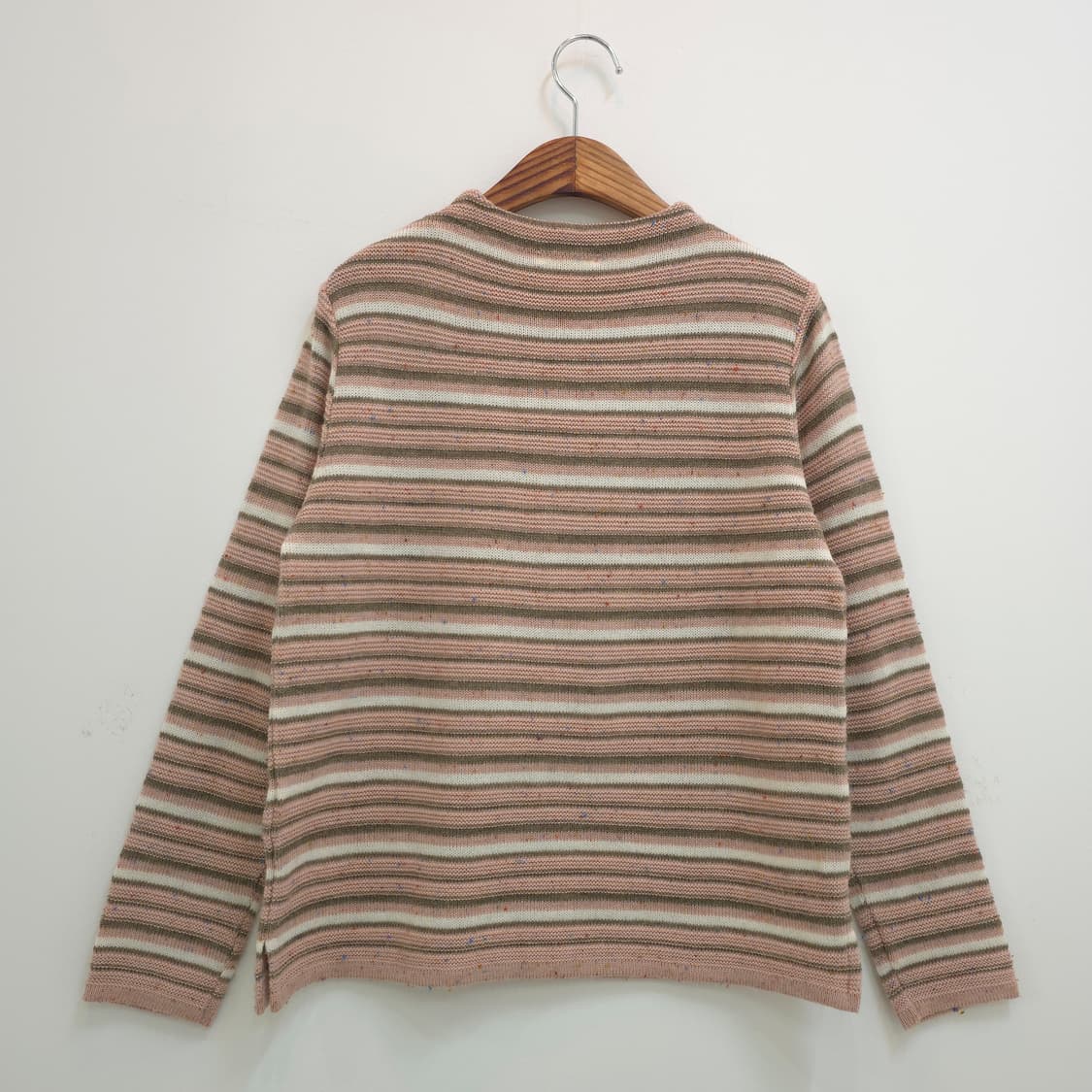 울 혼방 네프 핑크브라운 스트라이프 니트 상품이미지2