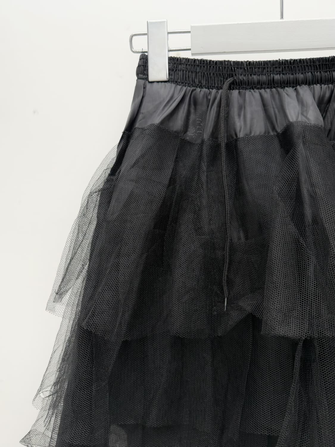 블랙 시스루 레이스 샤 스커트 상품이미지5