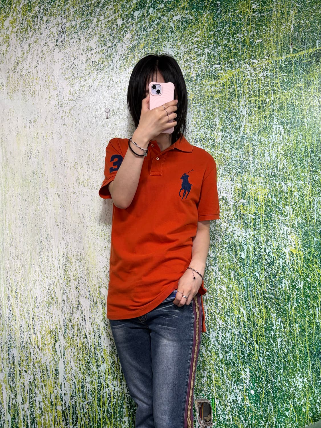 폴로 빅포니 치프키프 오렌지 반팔 카라 티셔츠 M 상품이미지1