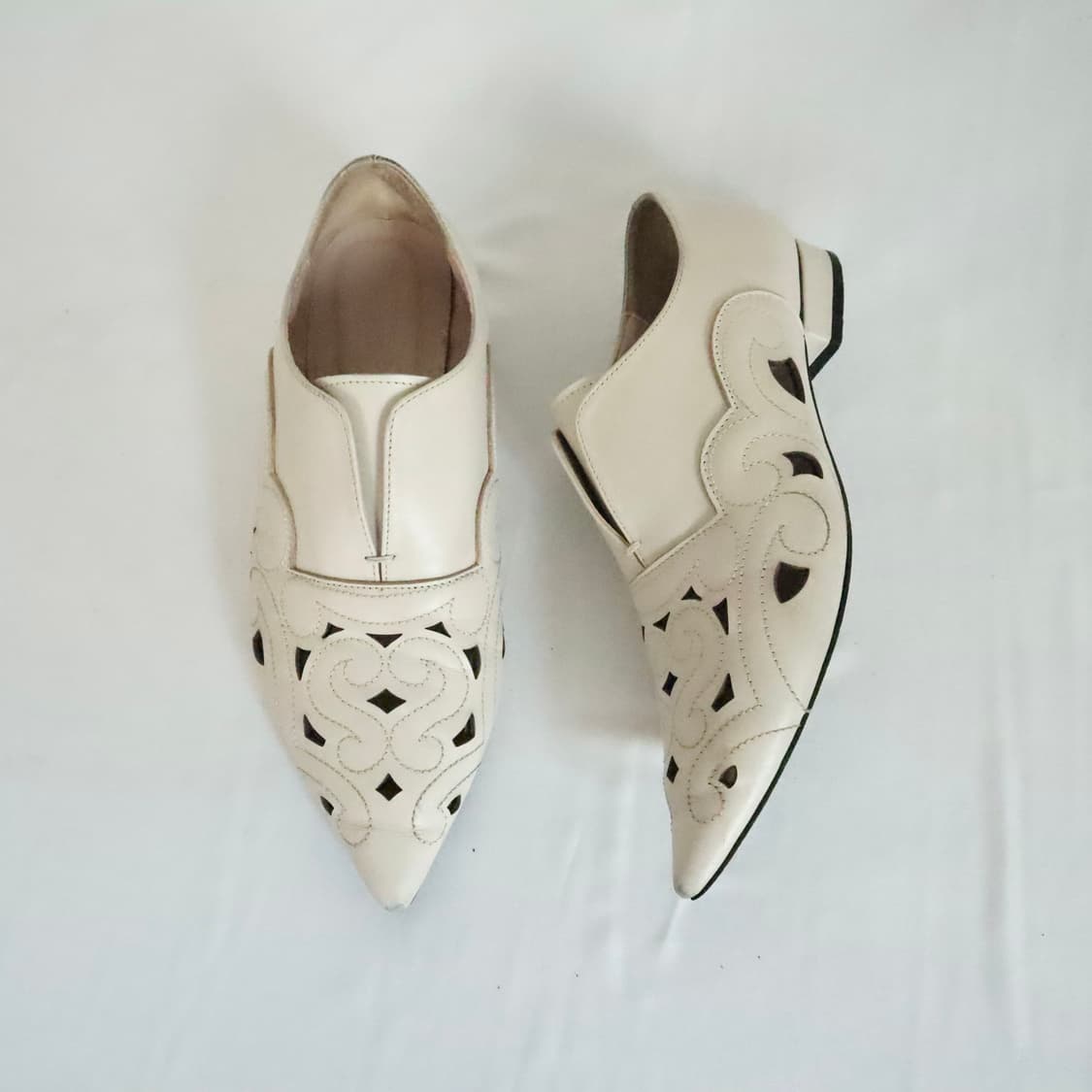 Ivory leather carving ৎ୭ flats 상품이미지8