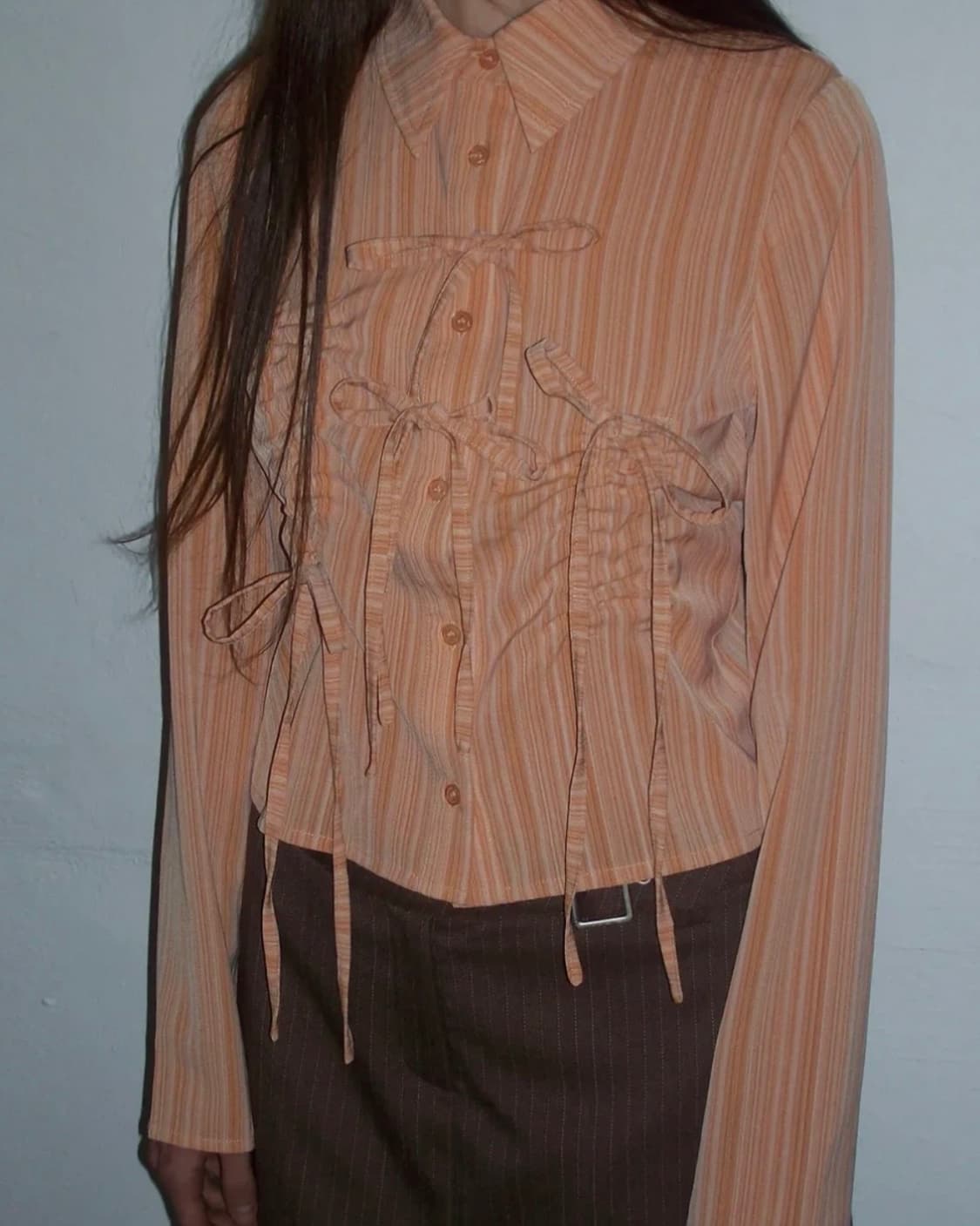 파르티멘토 우먼  리본 스트링 셔츠 상품이미지2