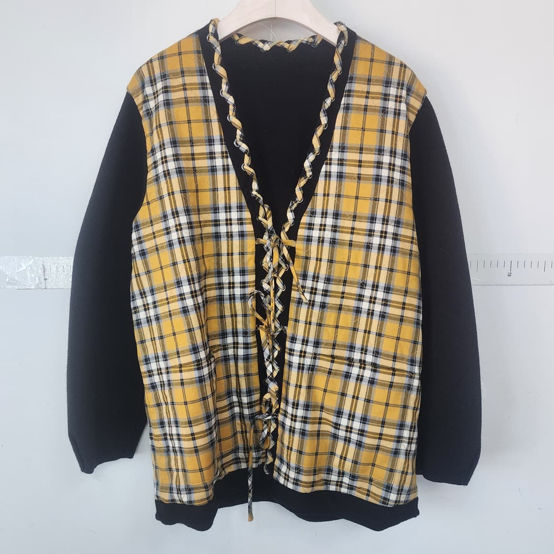 마쥬 리버시블 체크 레이스업 자켓 상품이미지1