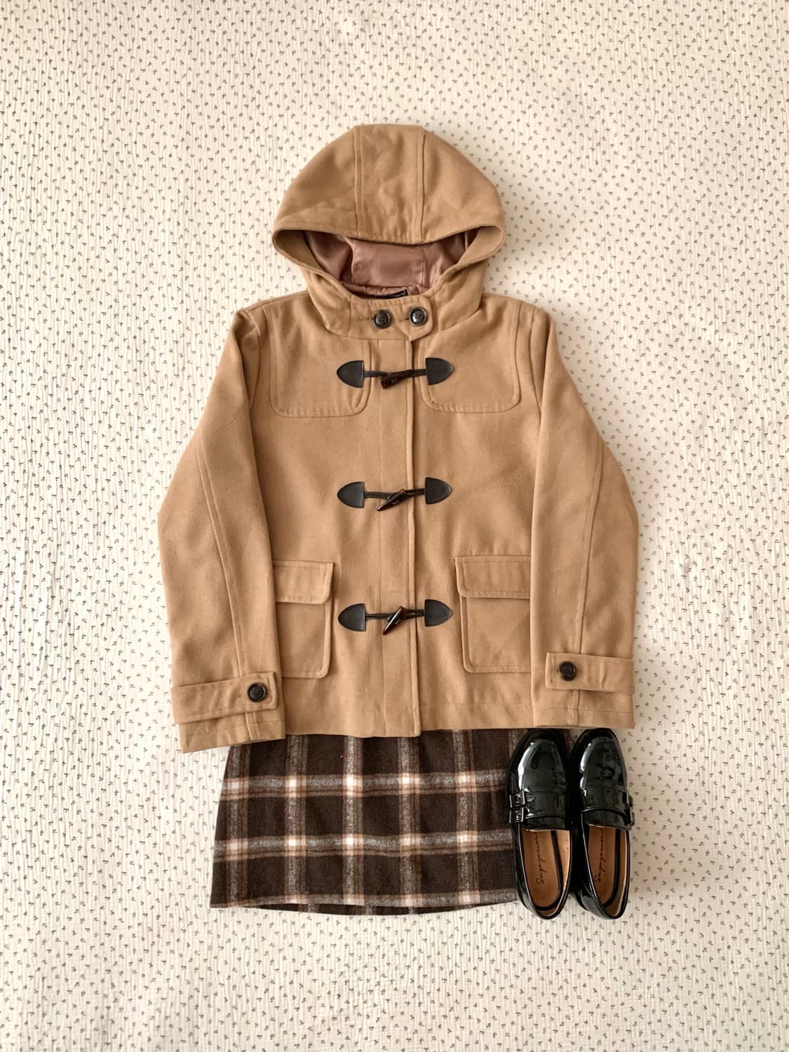 빈티지 브라운 숏 떡볶이 코트 상품이미지1