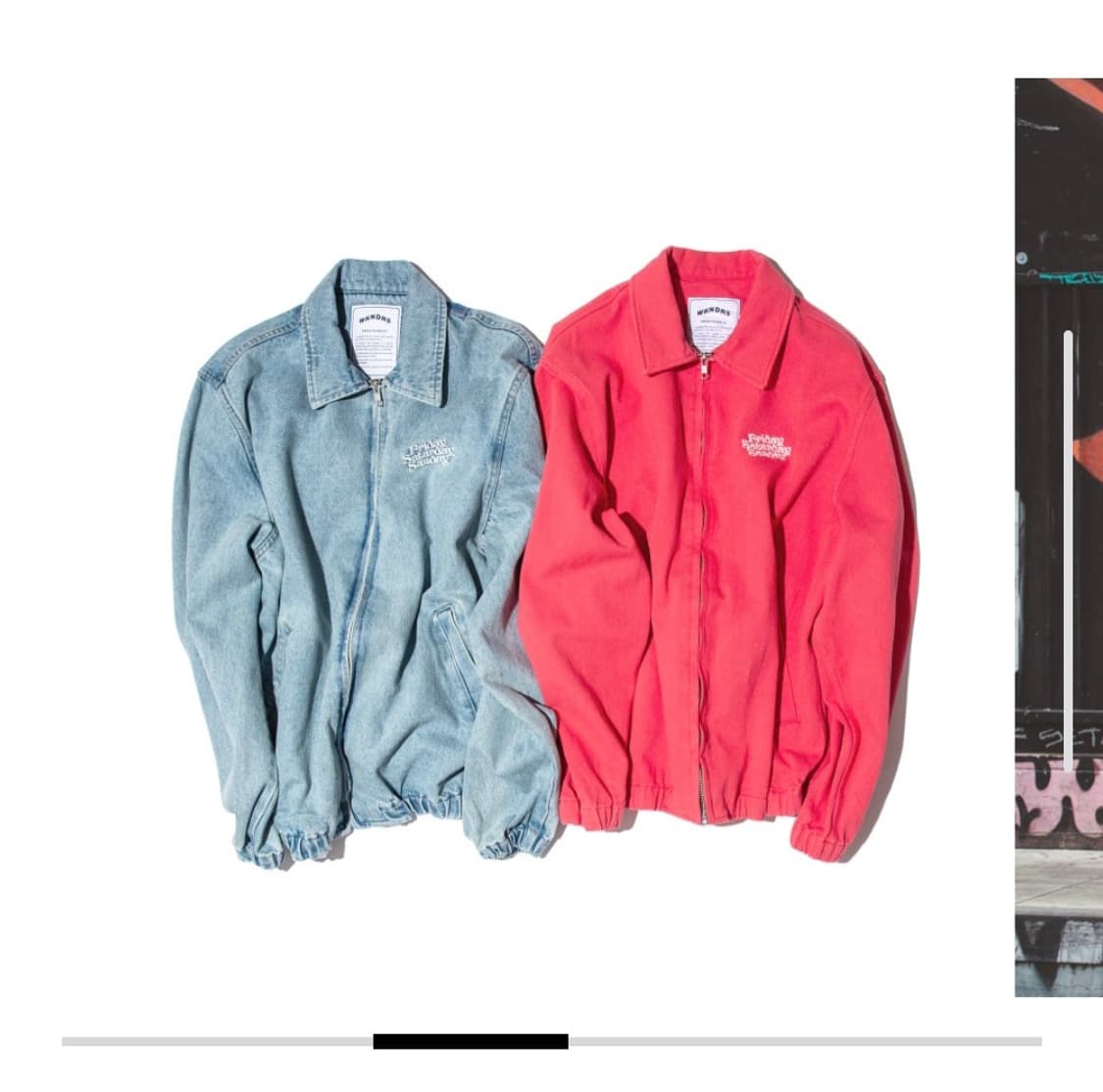 위캔더스 데님 핑크   집업 카라점퍼  남성 M 상품이미지2